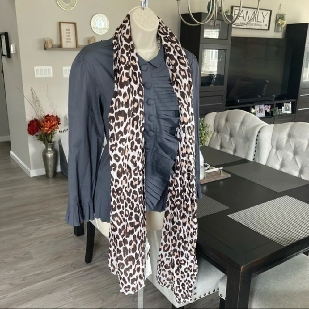 💋 Leopard 🐆 animal 🦒 sheer  scarf wrap shawl coverup for beach 🏝️